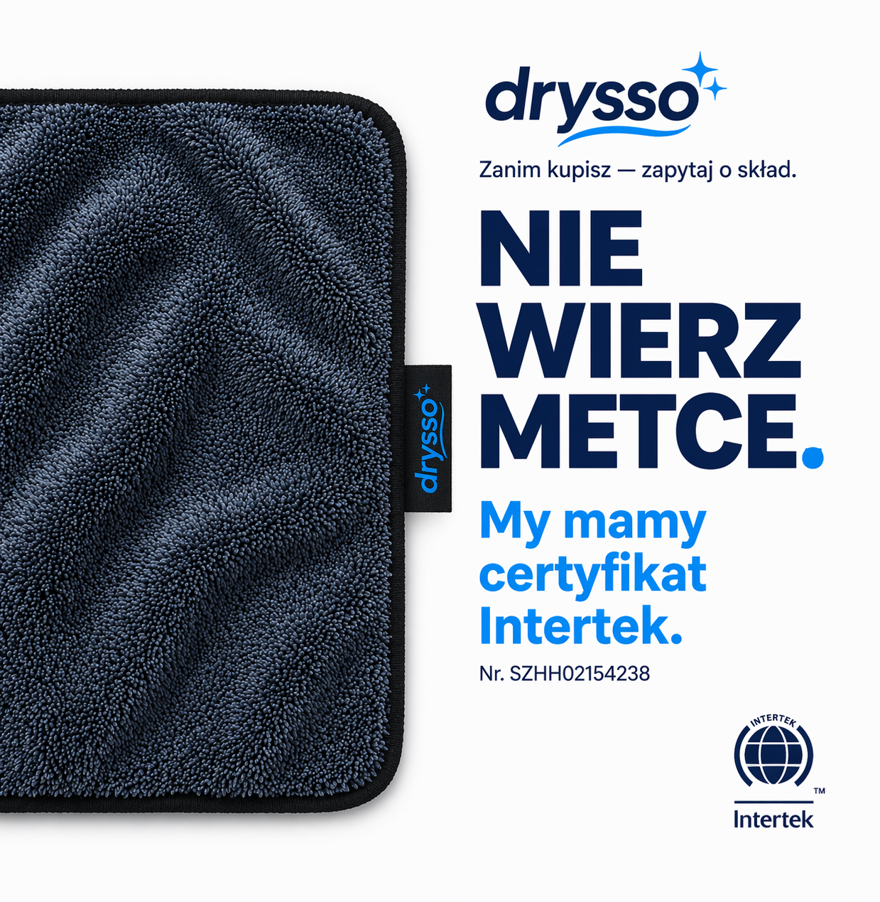 DRYSSO Ręcznik z Mikrofibry Bez Smug