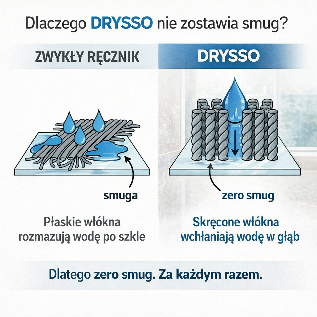 DRYSSO Ręcznik z Mikrofibry Bez Smug